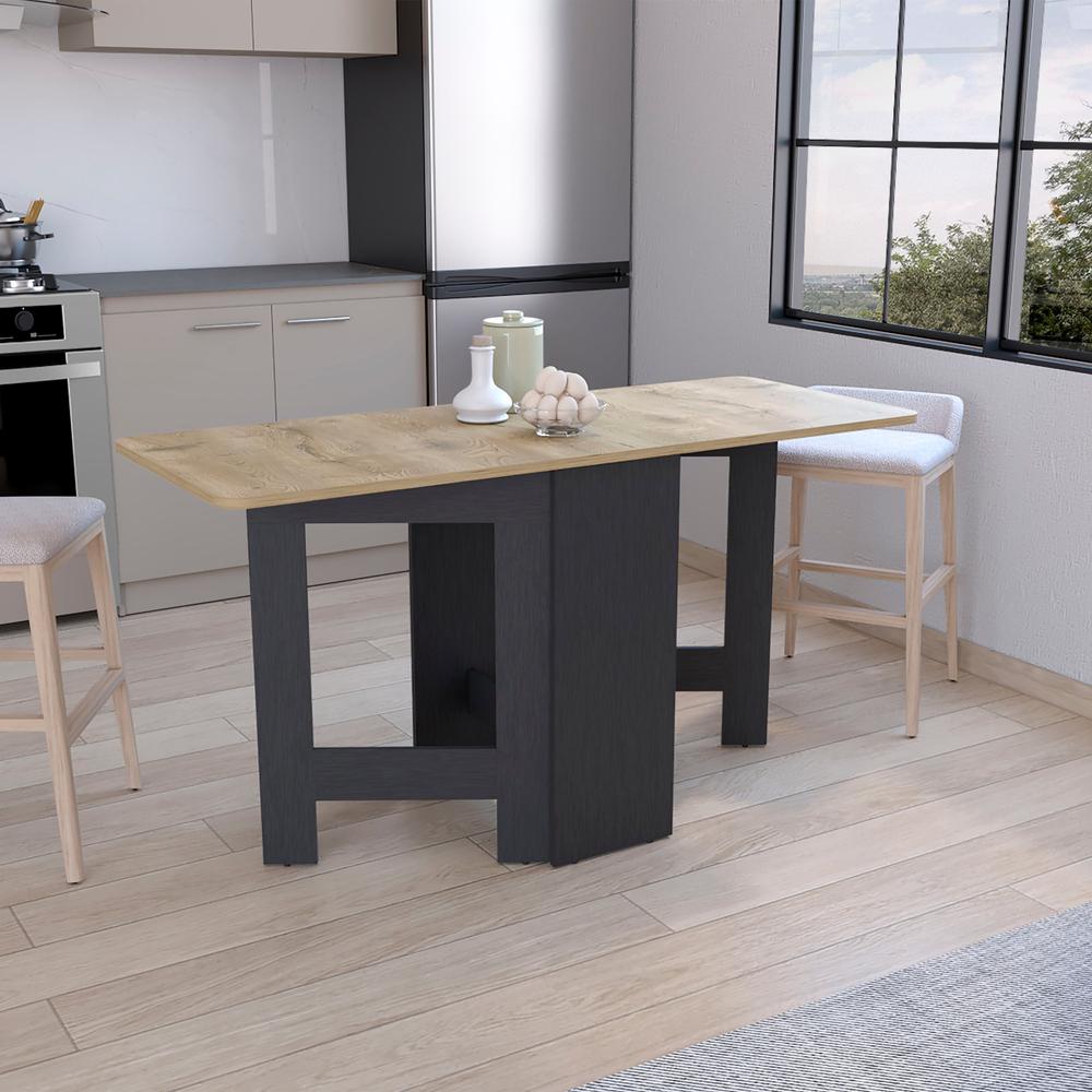 Detroit Folding Table with Expandable Design in 3 Forms, White / Macadamia. Picture 8