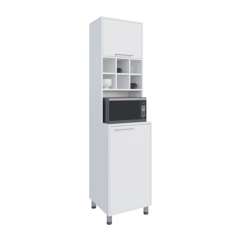 Ashford Kitchen Pantry, 2 Doors, 4 Legs, 6 Shelves, White. Picture 2