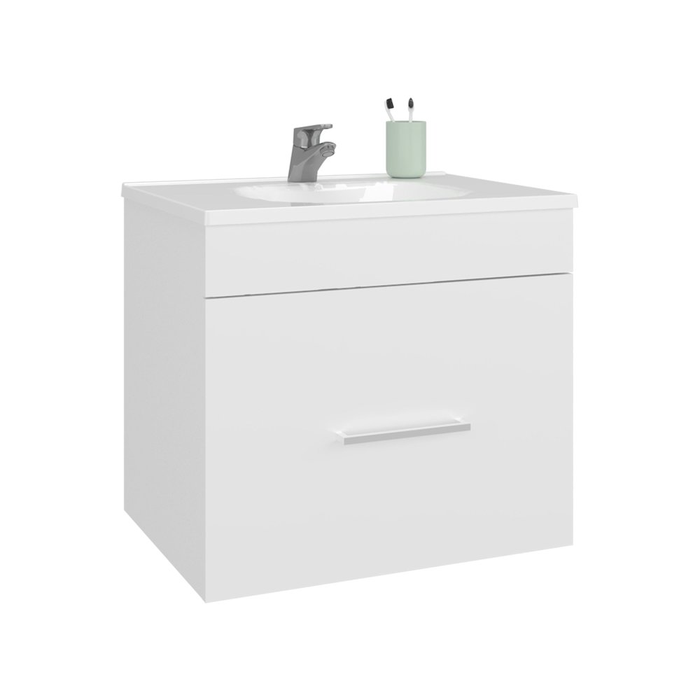 Wixom Bathroom Vanity, 1 Drawer, White. Picture 3