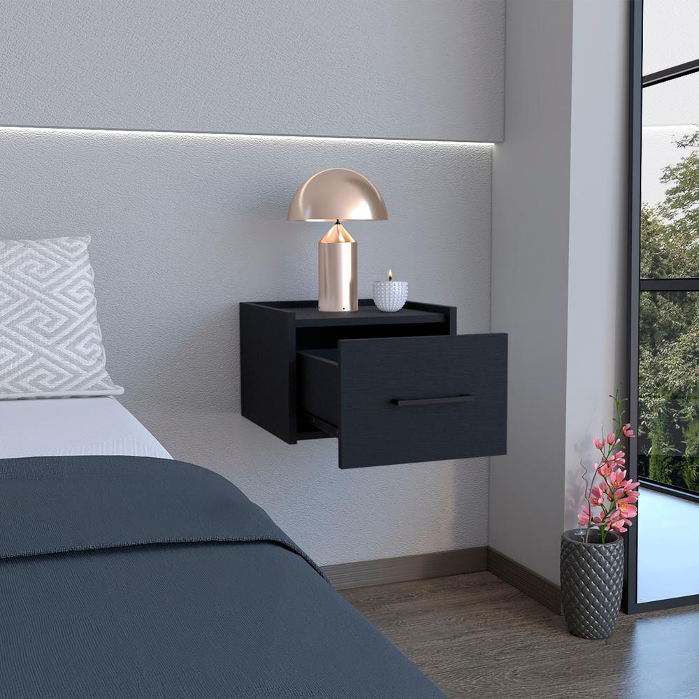 Floating Nightstand, Space-Saving Design with Handy Drawer and Surface. Picture 7
