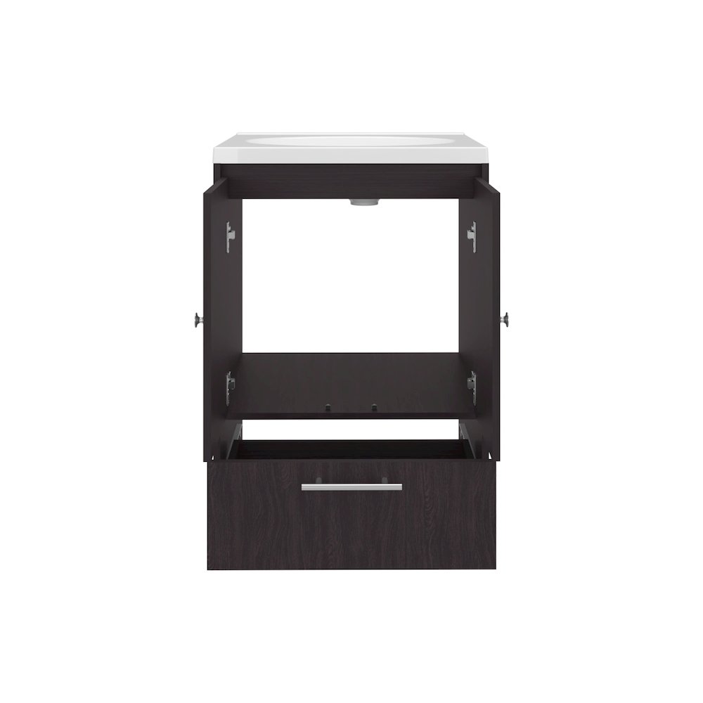 Olney Bathroom Vanity, 2 Doors, 1 Drawer, Black Wengue. Picture 2