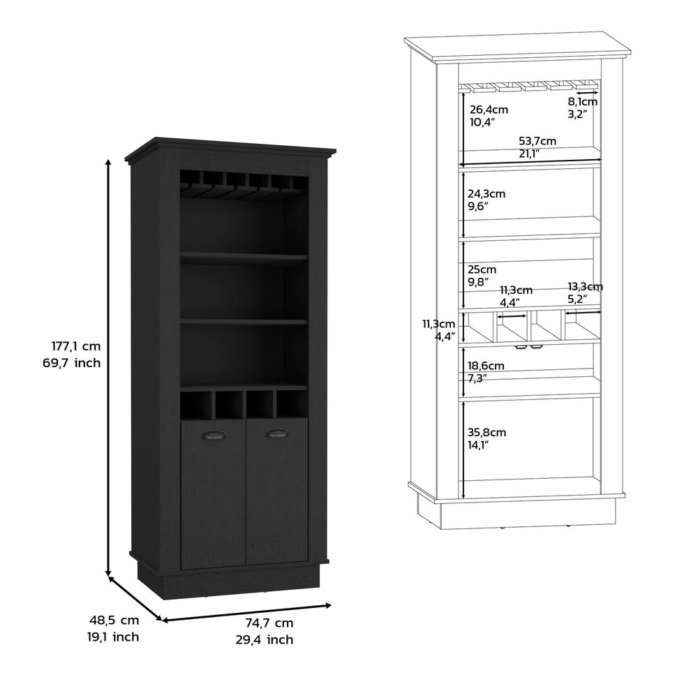 Bar Cabinet Elegant Multi-Storage Unit with Built-in Bottle and Glass Racks. Picture 4