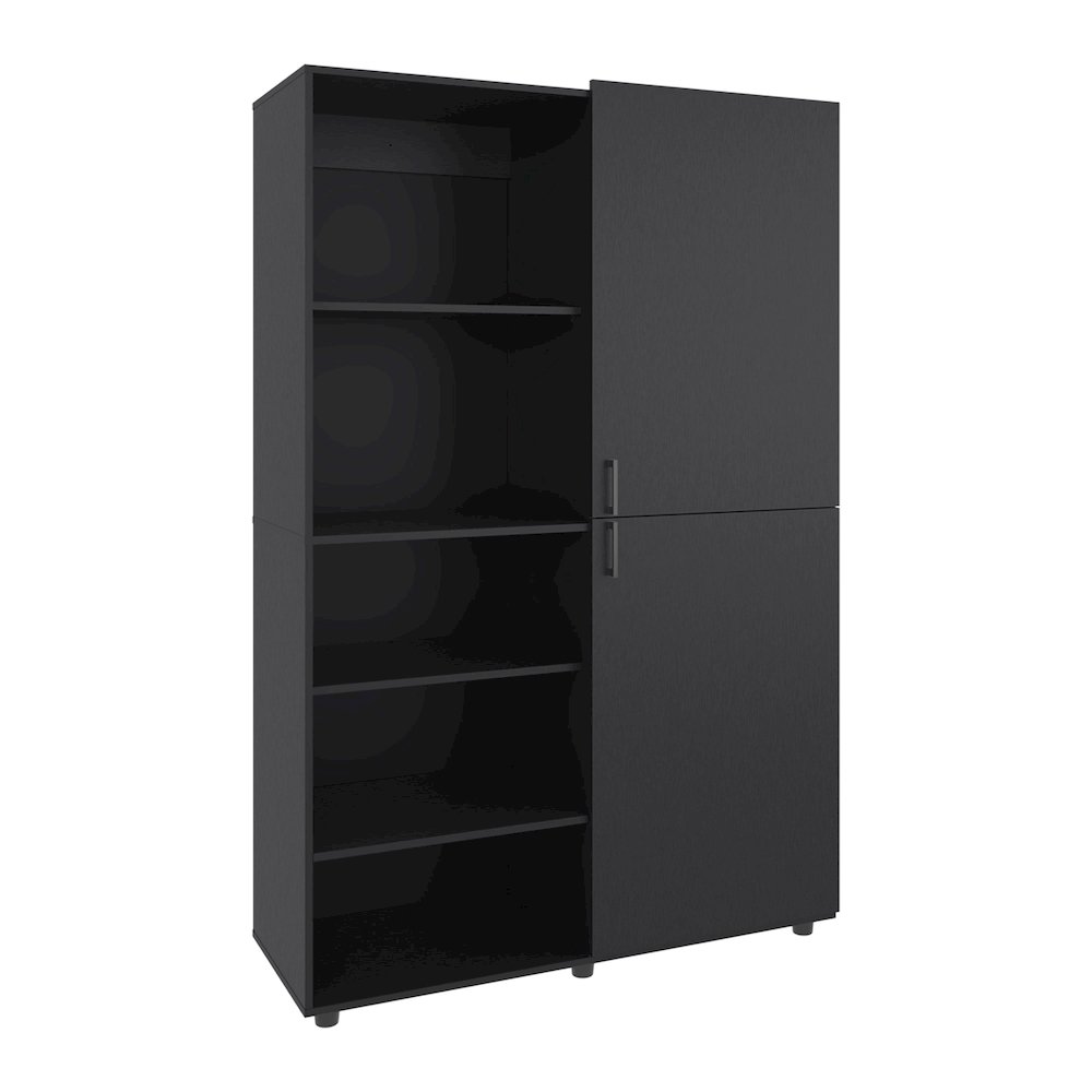Brewster Wardrobe, 2 Doors, 6 Legs, 7 Shelves, Black Wengue. Picture 5