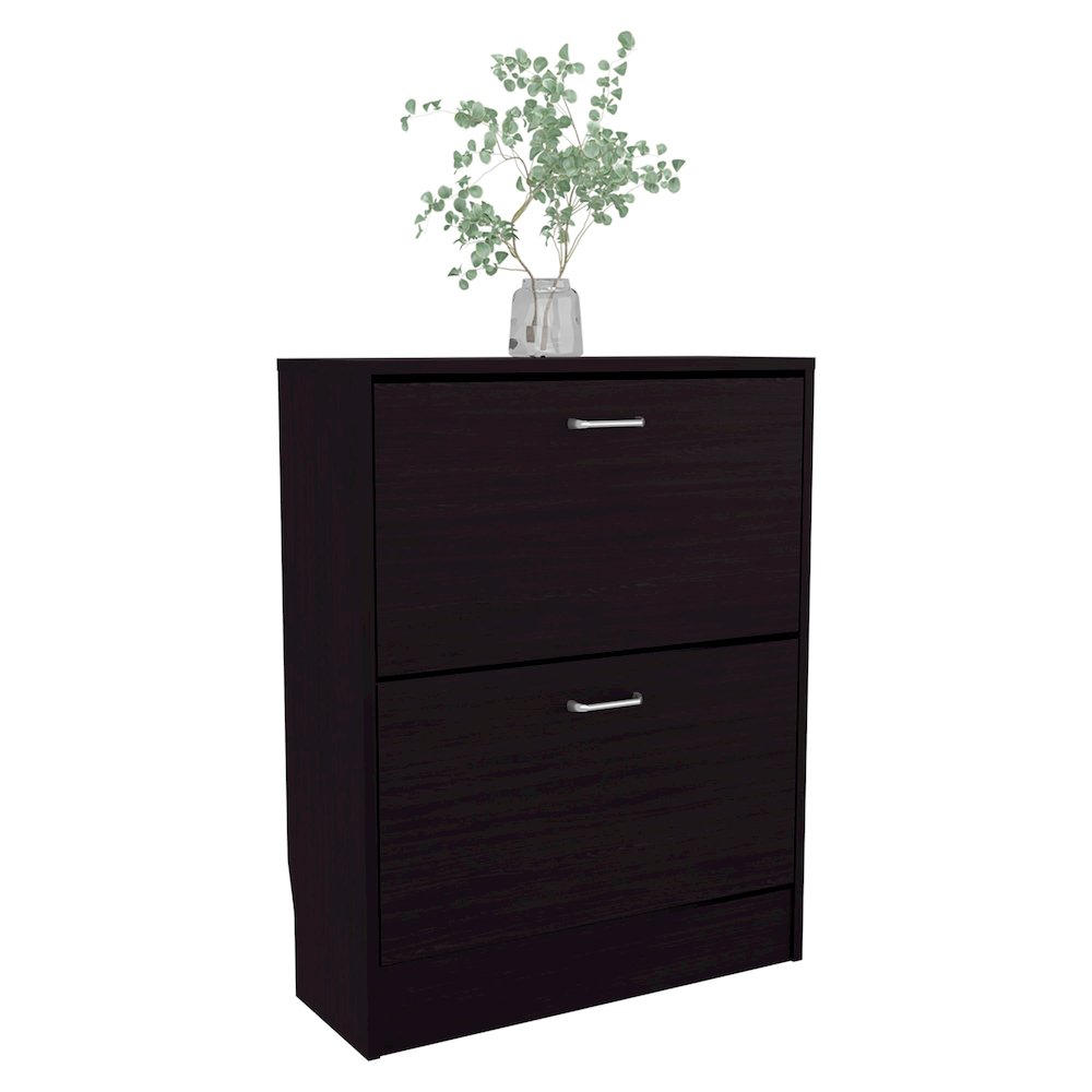 Entiat Shoe Rack, 2 Doors, Black Wengue. Picture 2
