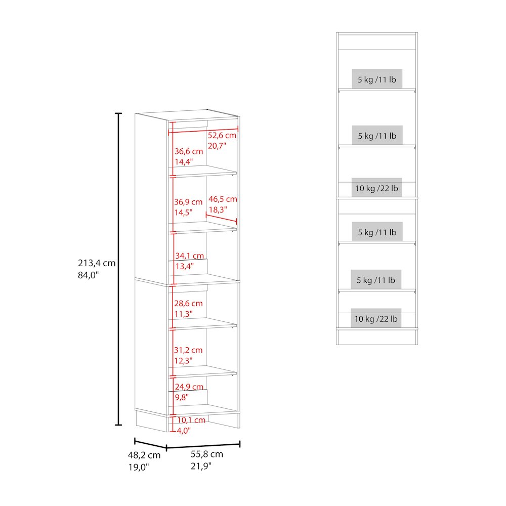 Cabot Closet, 6 Shelves, White. Picture 3