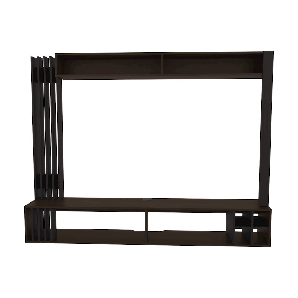 Alto Entertainment Center, 8 Shelves, Dark Walnut/Black Wengue. Picture 5