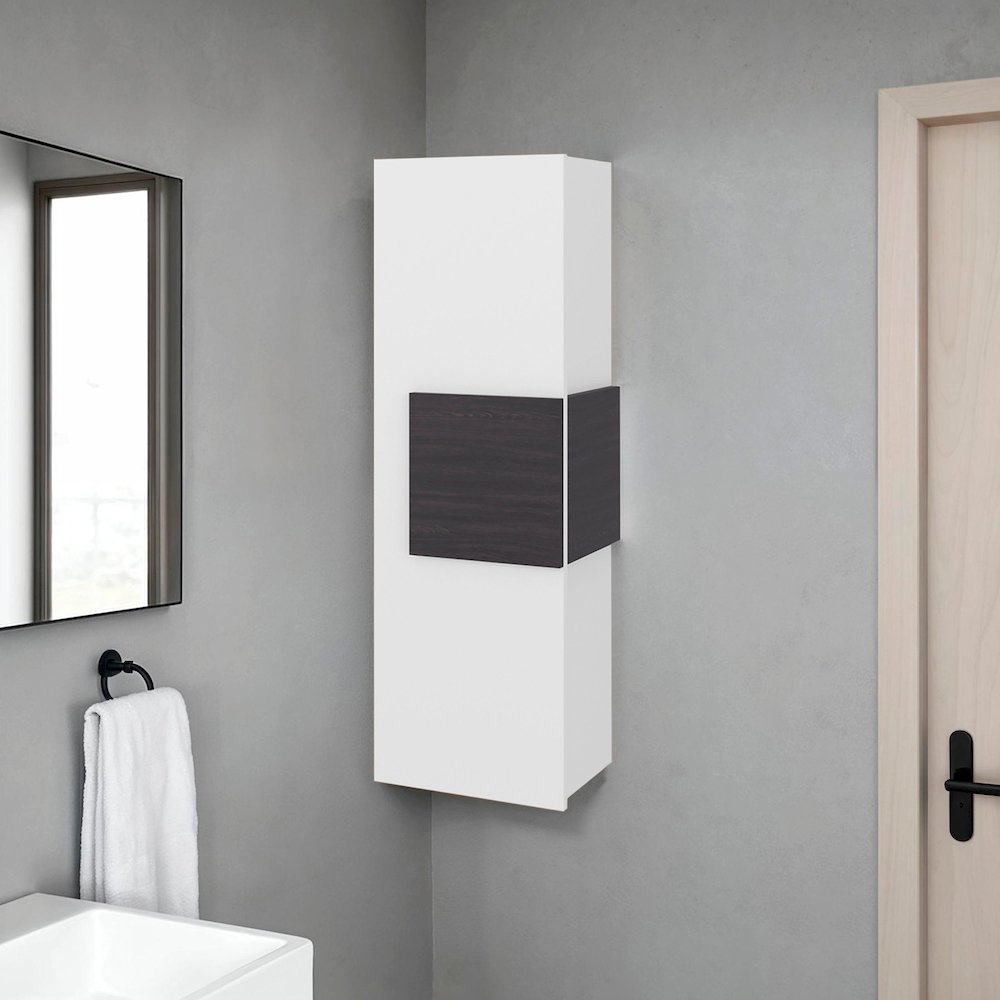 Elliott Medicine 38"H Single Door Cabinet, Three Shelves, White. Picture 1