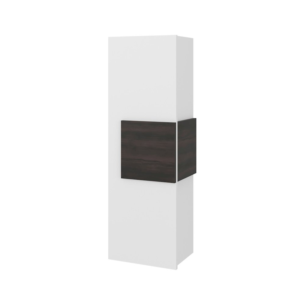 Elliott Medicine 38"H Single Door Cabinet, Three Shelves, White/Dark Walnut. Picture 8