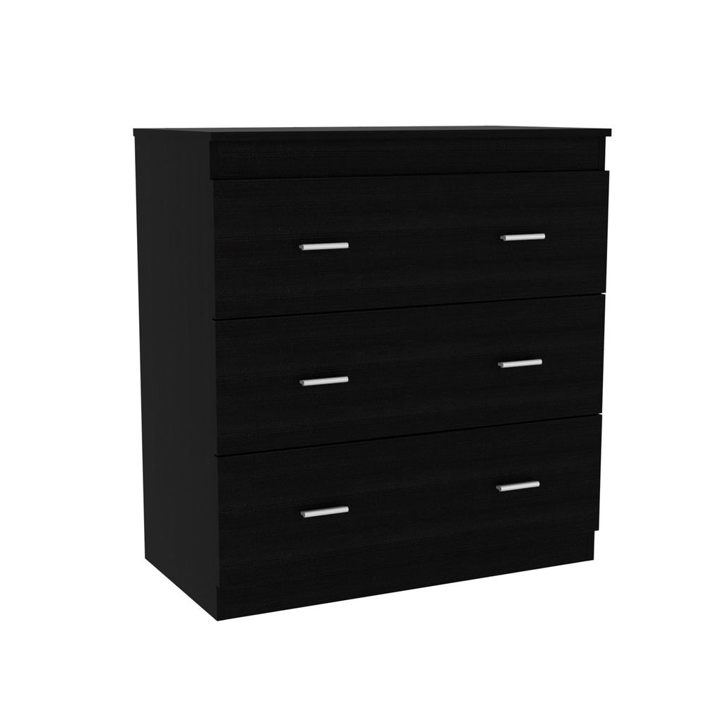 Georgia 2 Piece Bedroom Set, London Armoire + Capri Three Drawer Dresser, Black. Picture 2