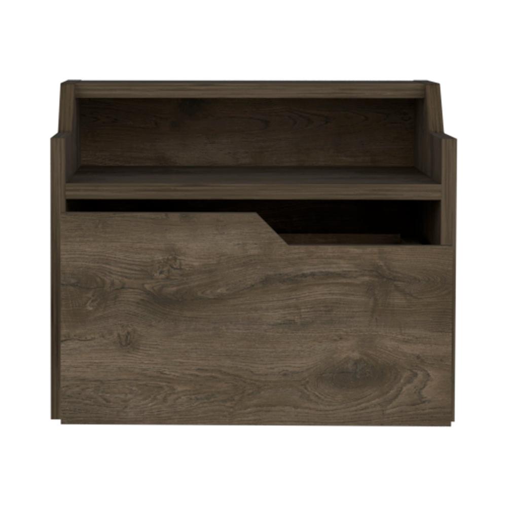 Floating Nightstand, Modern Dual-Tier Design with Spacious Single Drawer Storage. Picture 2