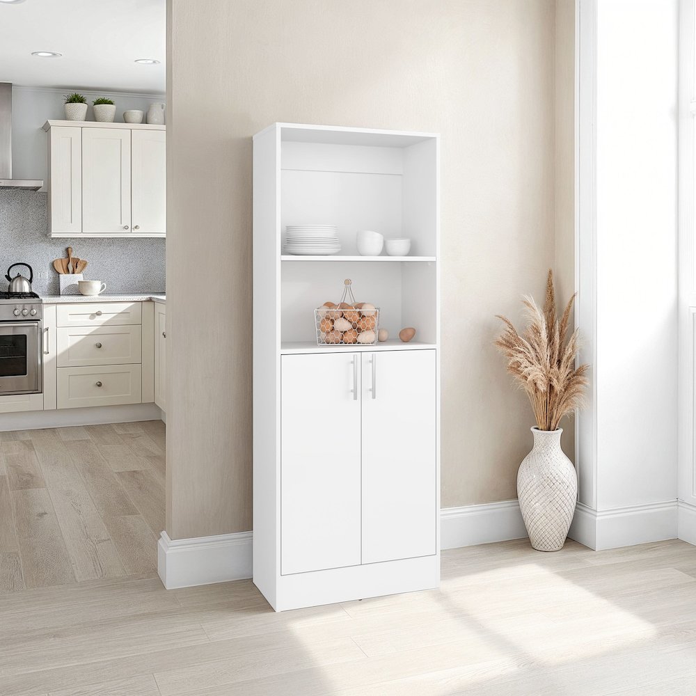 Griffin Multi-storage Cabinet with 5 Compartments, and 2 Doors, White. Picture 1
