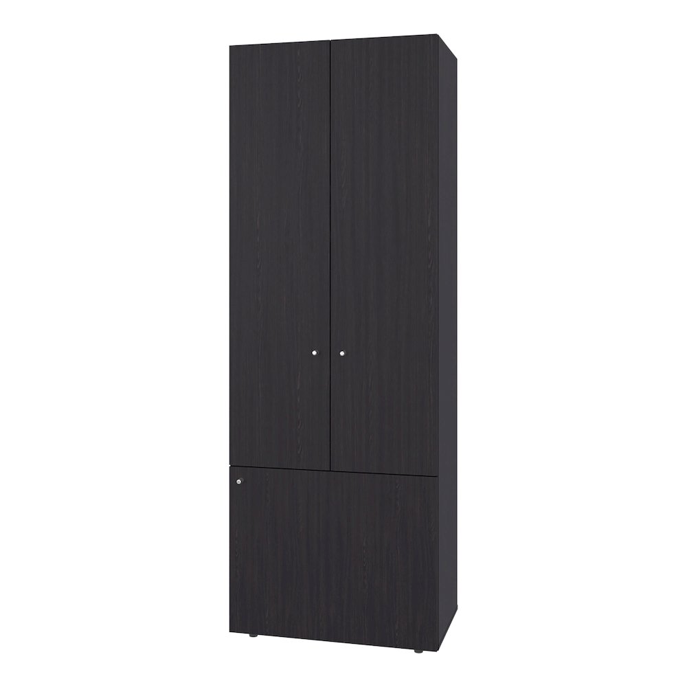 Trego Armoire, 3 Doors, 4 Shelves, Black Wengue. Picture 2