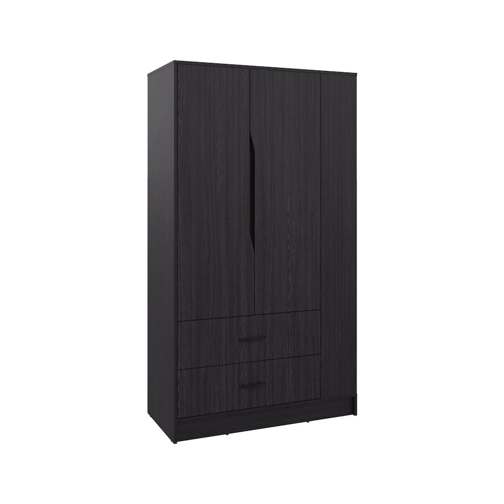 Melvern Armoire, 3 Doors, 1 Drawer, 4 shelves, Black Wengue. Picture 3