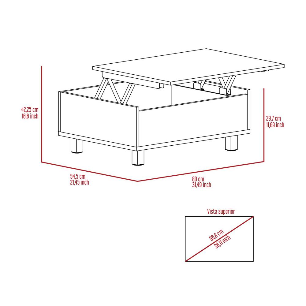 Aran Lift Top Coffee Table White. Picture 6