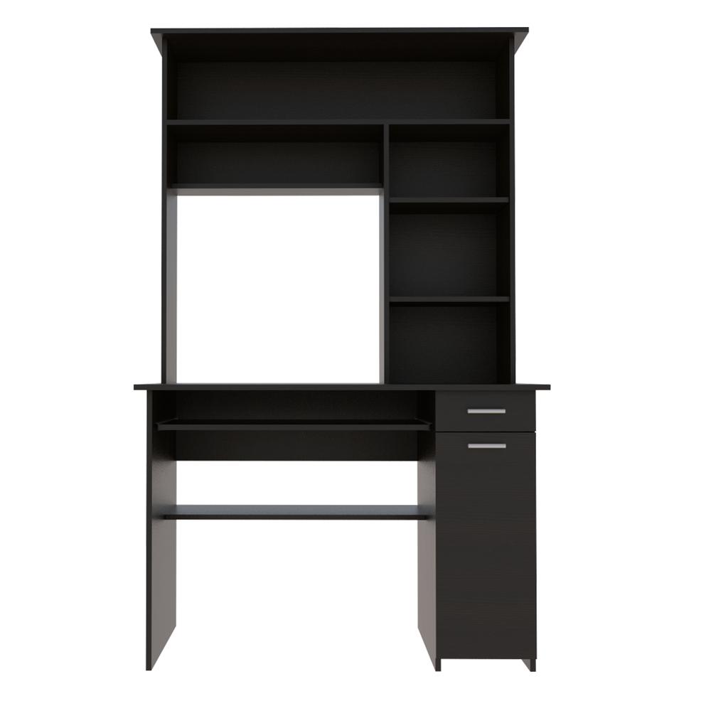 Xalo 180 Compu Hutch Desk In Black. Picture 2