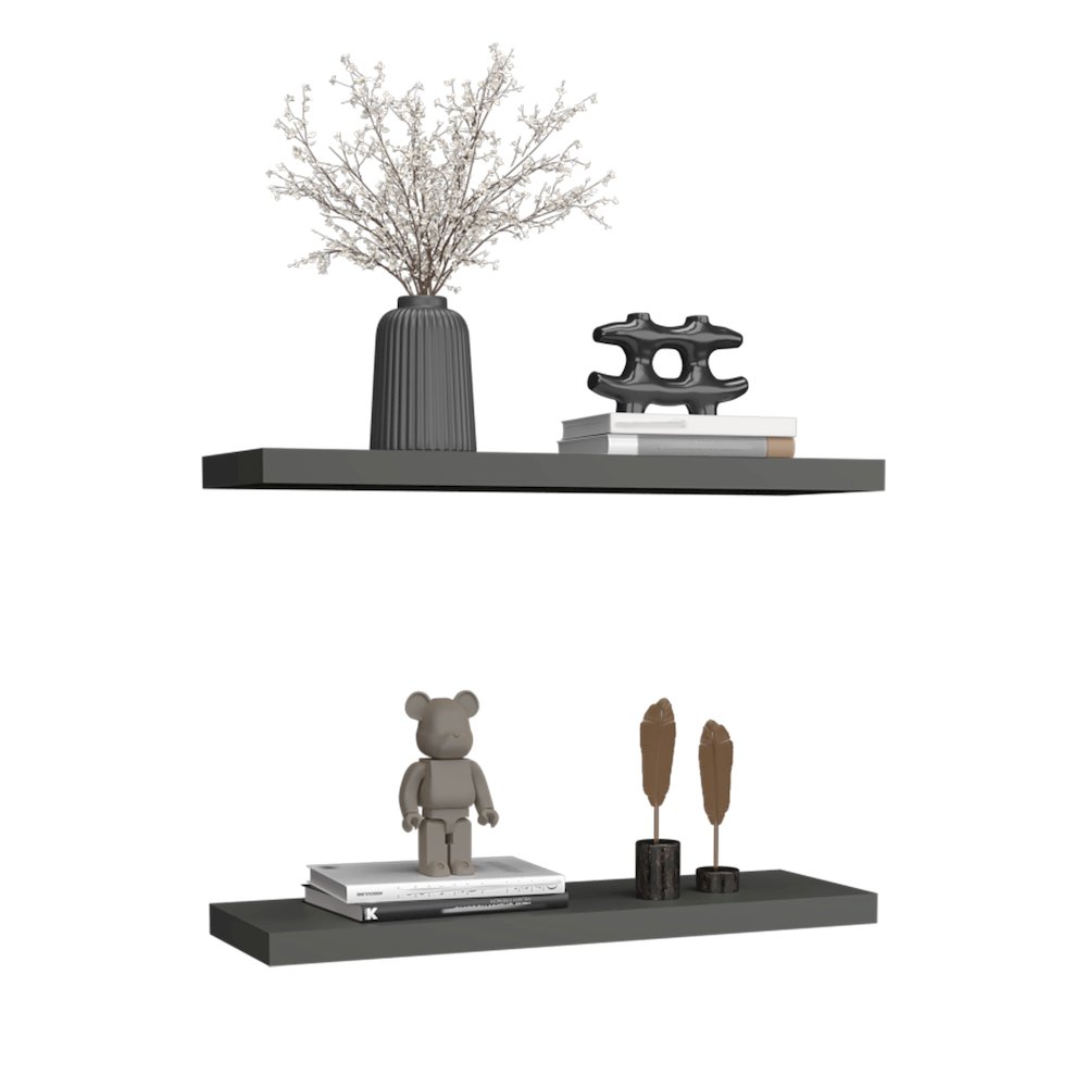 Belville Floating Shelves, 2 Shelves, 1.50" H, Matt Gray. Picture 5
