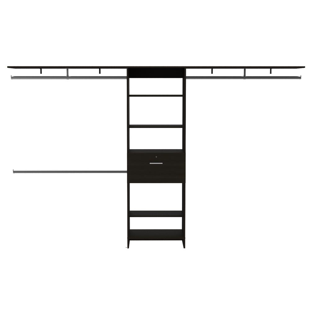 Zamora 70"W - 118"W Closet System Black Wengue. Picture 2