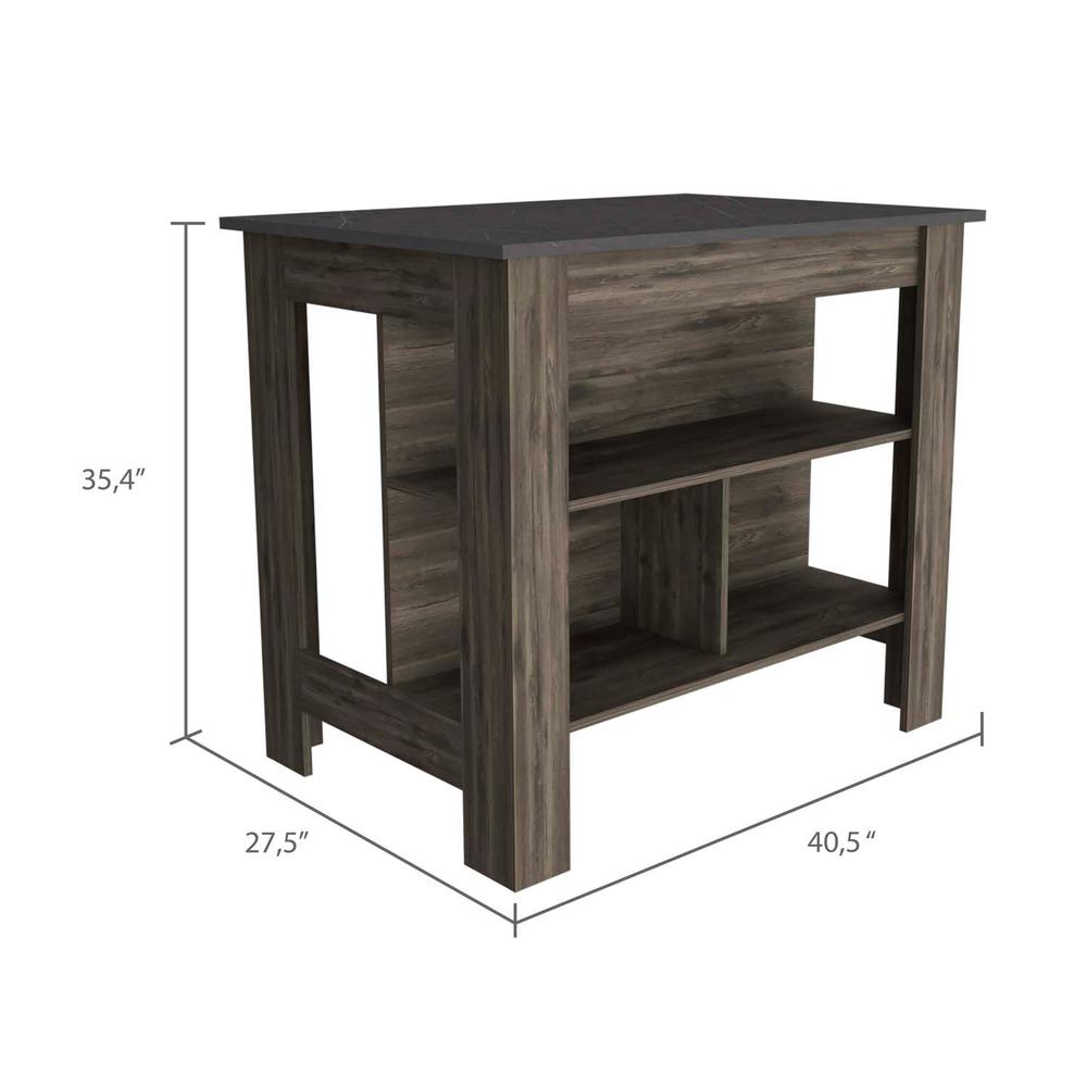 Delos Kitchen Island Dark Brown - Onix. Picture 3