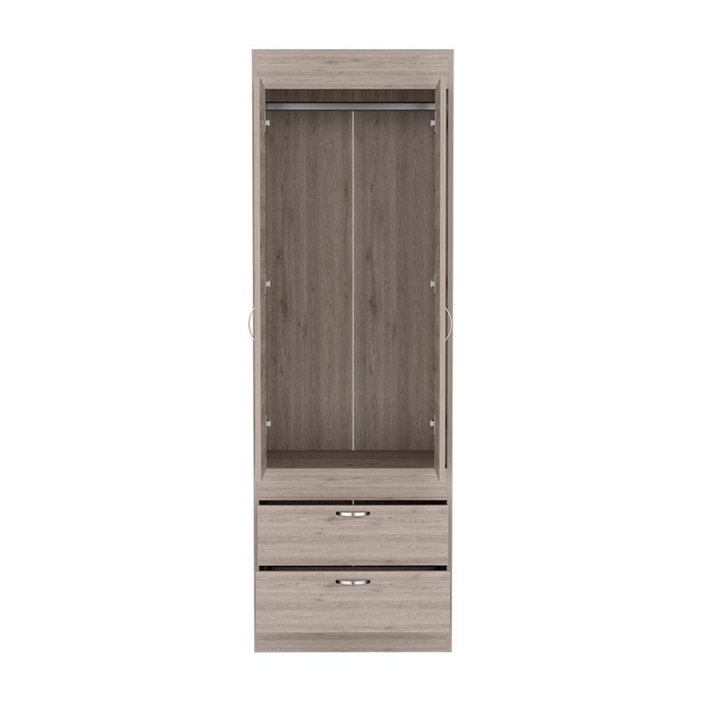 Portugal Armoire, Double Door Cabinet, Two Drawers, Metal Handles, Rod. Picture 2