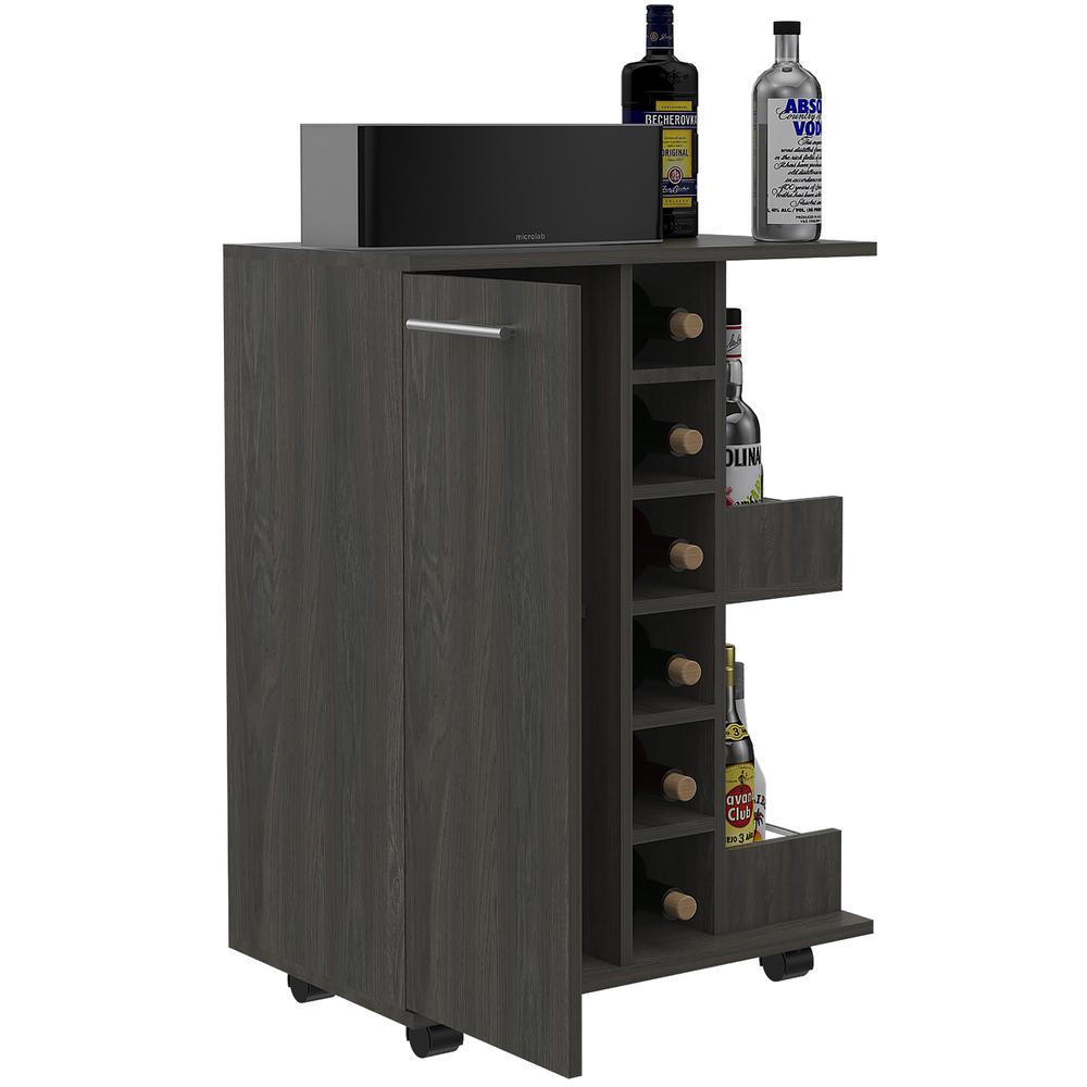 Magda Bar Cart Dark Walnut. Picture 3