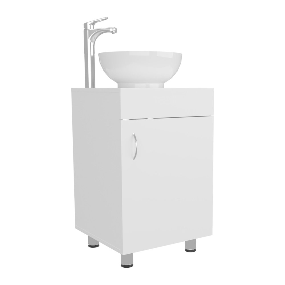 Vicksburg Bathroom Vanity, 1 Door, 4 Legs, White. Picture 2