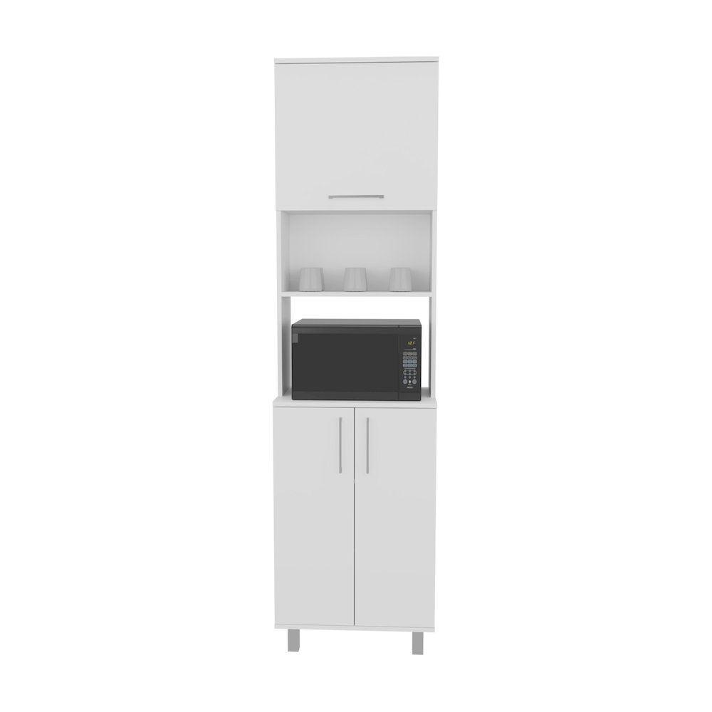 Maeser Kitchen Pantry, 3 Doors, 4 Legs, 5 Shelves, White. Picture 3
