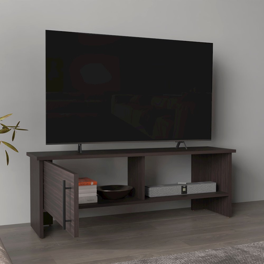 Trenton TV Stand, 1 Door, 1 Shelf, Dark Oak. Picture 5