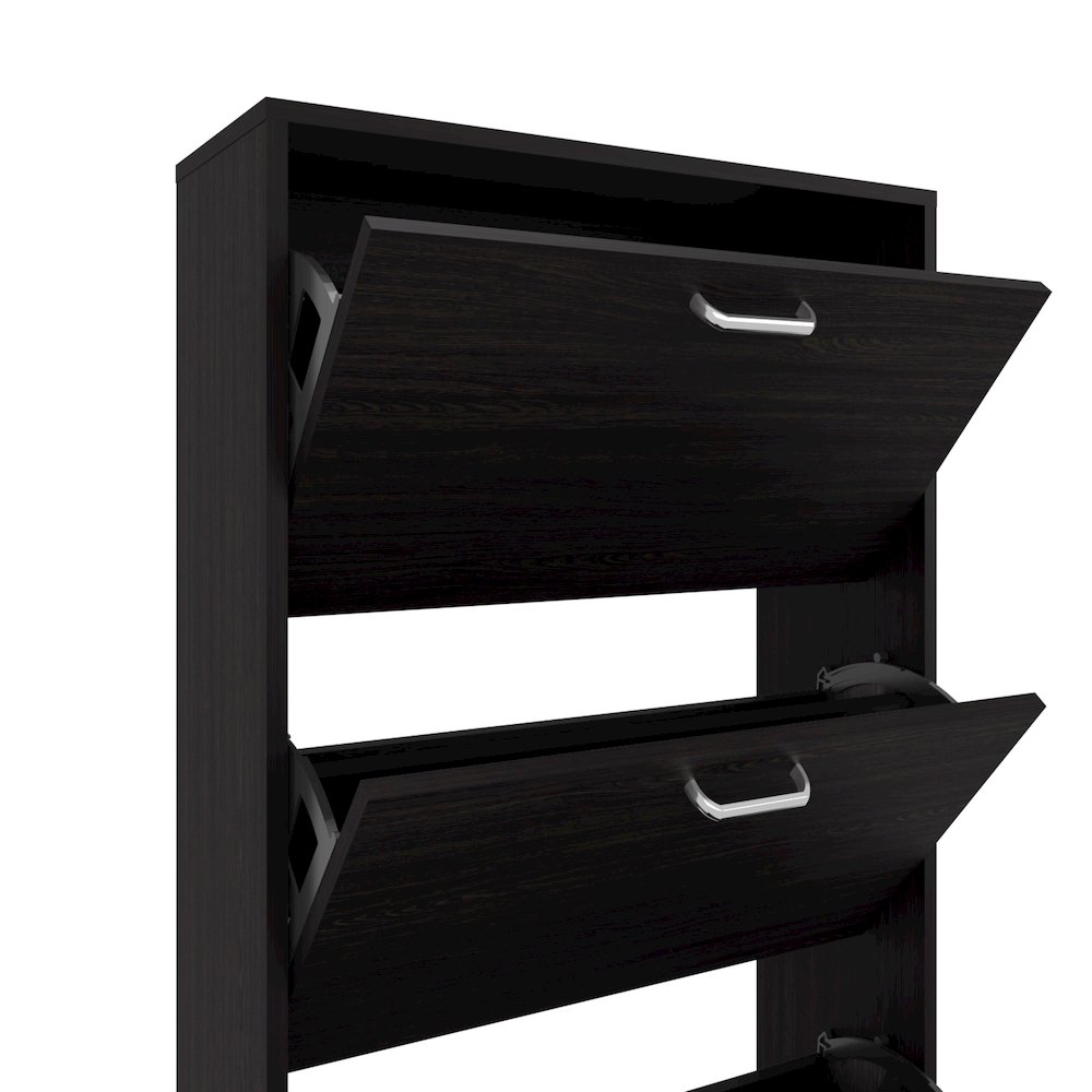 Crocker Shoe Rack, 3 Doors, 3 Shelves, Black Wengue. Picture 7