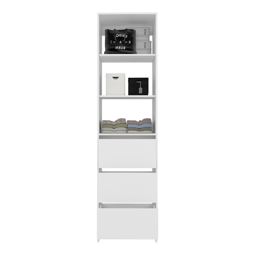 Erie Closet, 3 Drawers, 3 Shelves, White. Picture 4