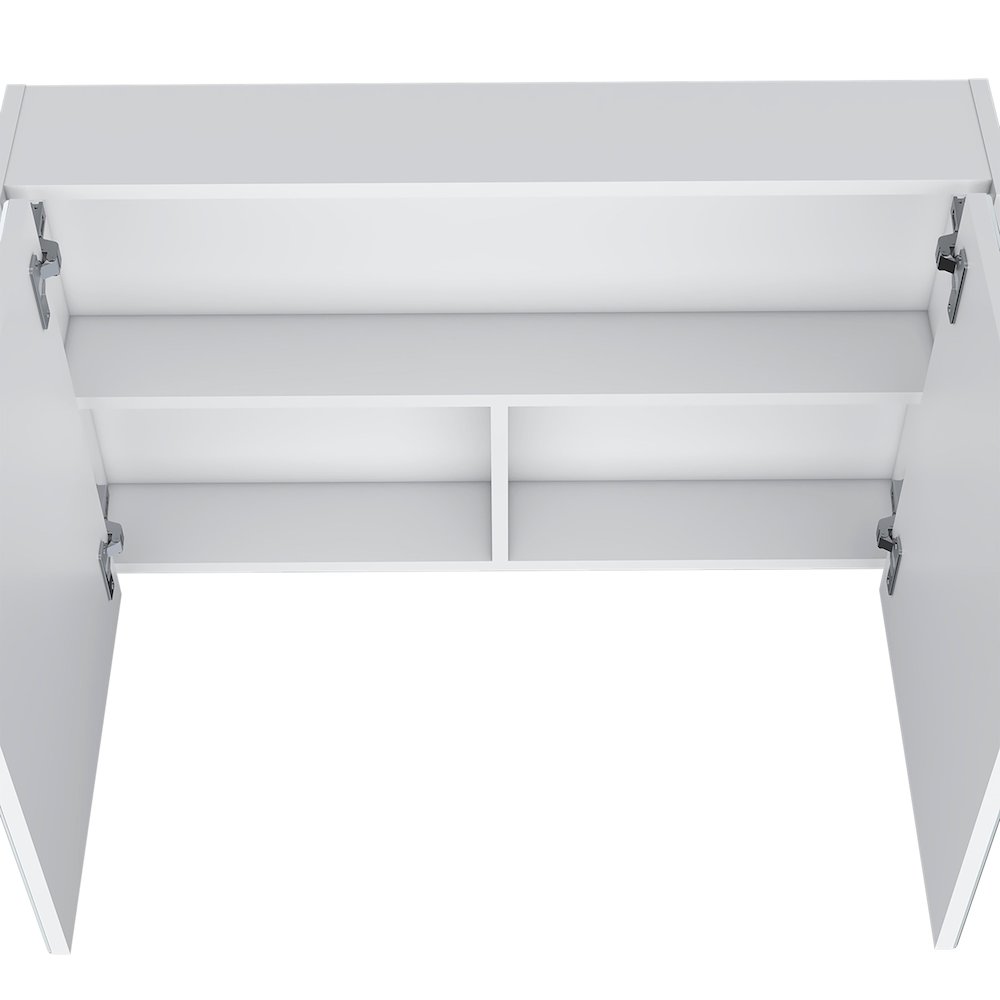 Cantwell Medicine Cabinet with 2 Doors, 3 Shelves, 2 Mirrors, White. Picture 5