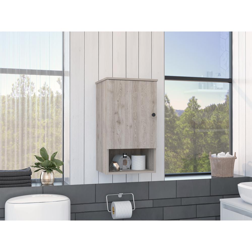 DEPOT E-SHOP Cottonwood Medicine Cabinet-One Door Cabinet, Three Shelves-Light Grey, For Bathroom. Picture 5