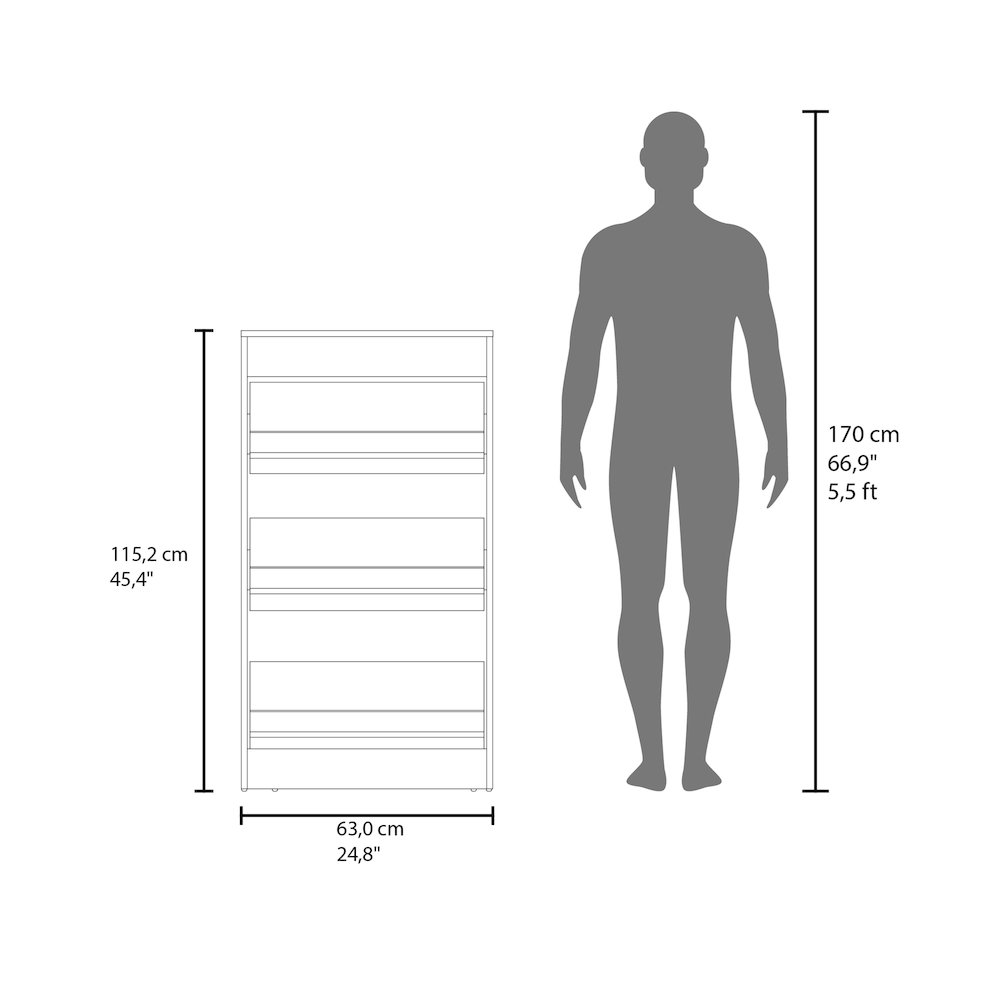 Crocker Shoe Rack, 3 Doors, 3 Shelves, Black Wengue. Picture 8