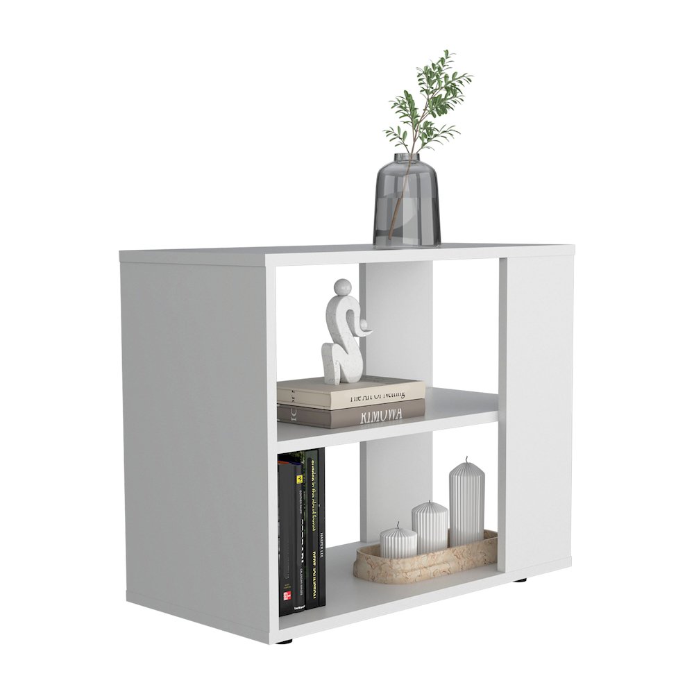 Cavalero Sideboard Table, 4 Legs, 2 Shelves, White. Picture 2