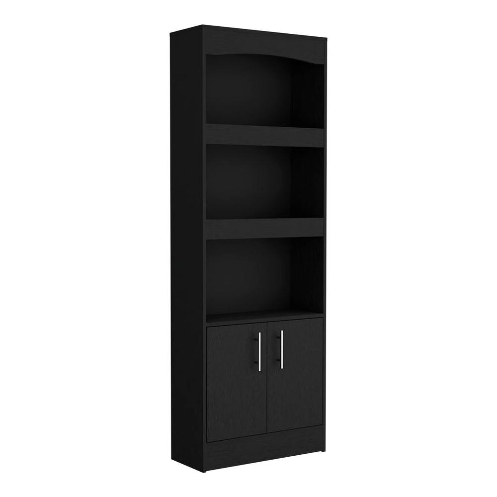 Detroit 2 Piece Office Set, Dozza Bookcase + Aramis Desk, Black. Picture 2