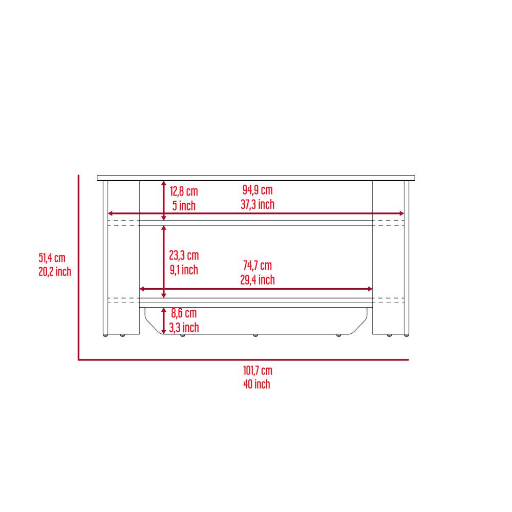 DEPOT E-SHOP Saturn Storage Table, One Flexible Table Shelf, Four Legs, Low Shelf, Internal Storage-Dark Brown, For Bedroom. Picture 4