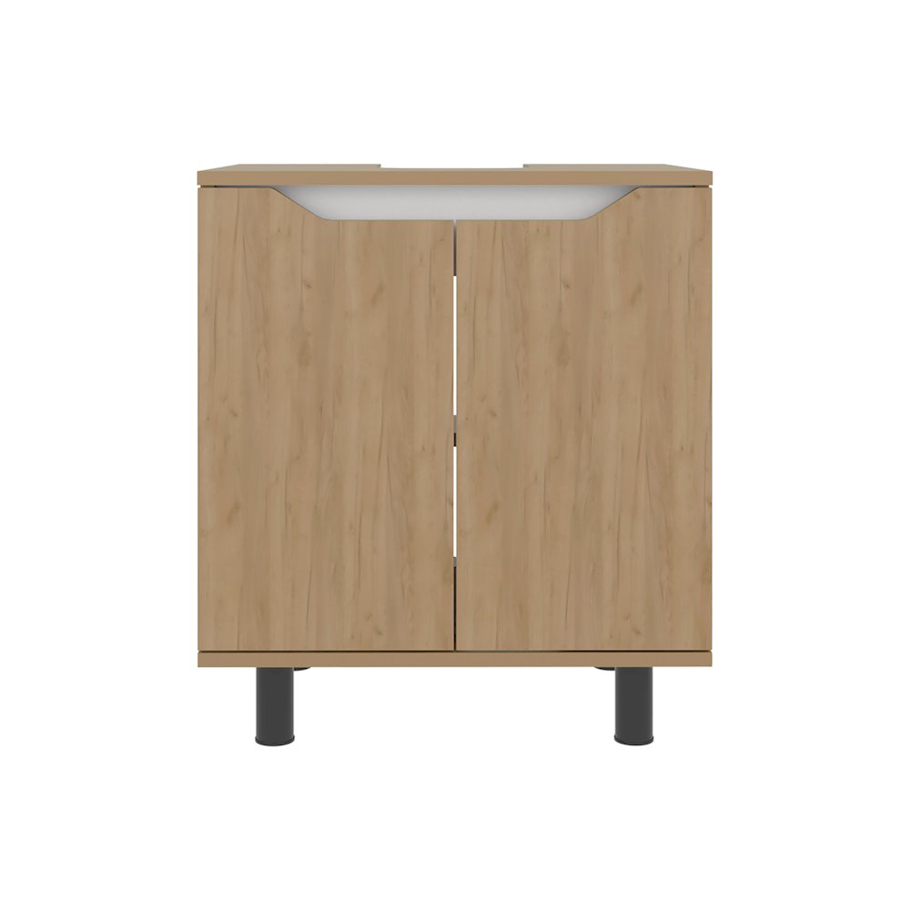 Castalia Under Sink Storage, 2 Doors, 2 Shelves, 4 Legs, Natural Oak. Picture 6