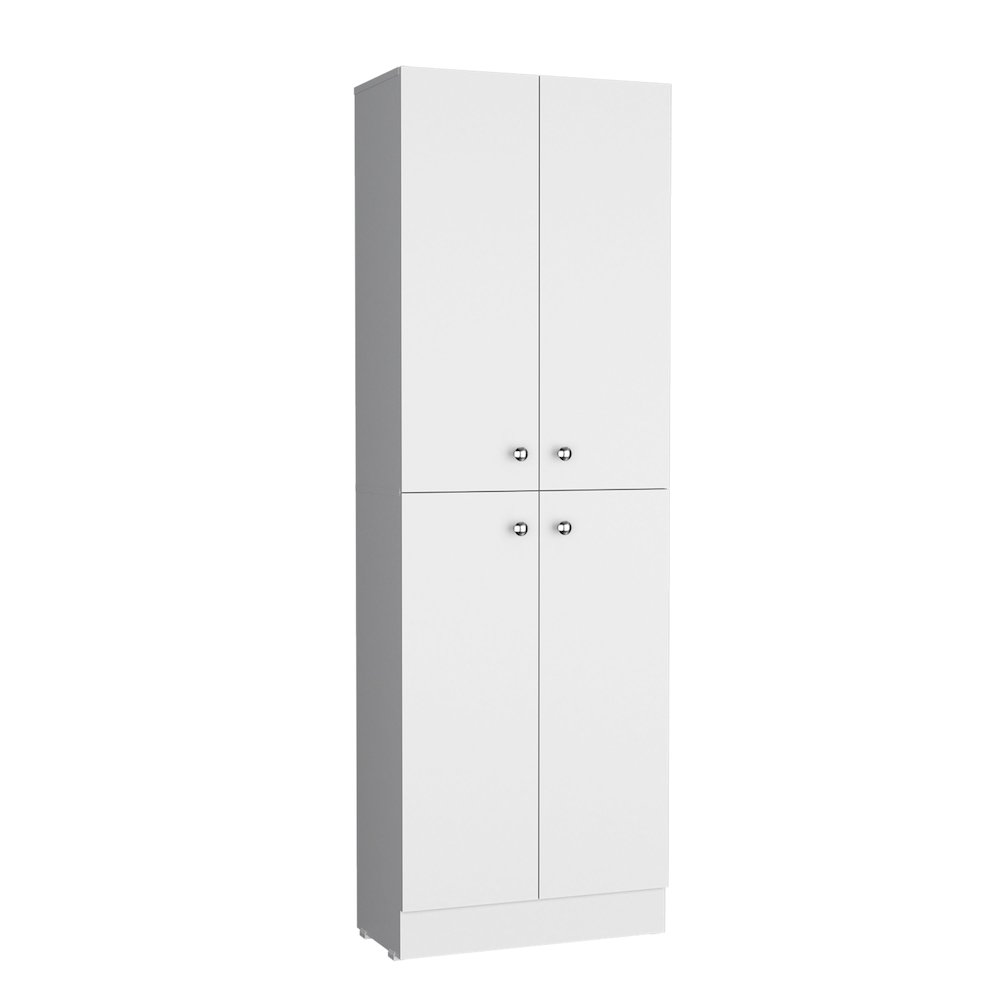 Kitchen Pantry 71" H, 4 Doors, 5 Adjustable Shelves, Laundry, White. Picture 1