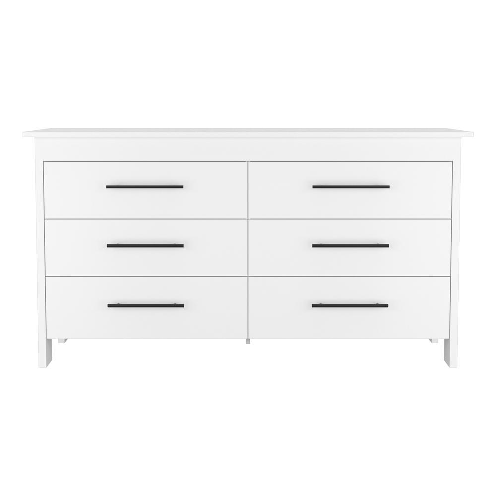 Paris 6 Drawer Double Dresser - White. Picture 2