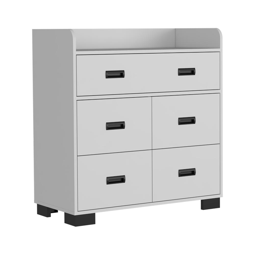 DEPOT E-SHOP Neptune Dresser, One Ample Drawer, Four Drawers, Four Legs, Countertop, White, For Bedroom. Picture 1