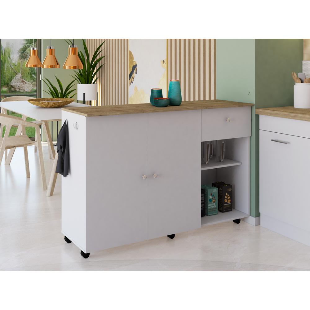 Syros Kitchen Island Cart White. Picture 7