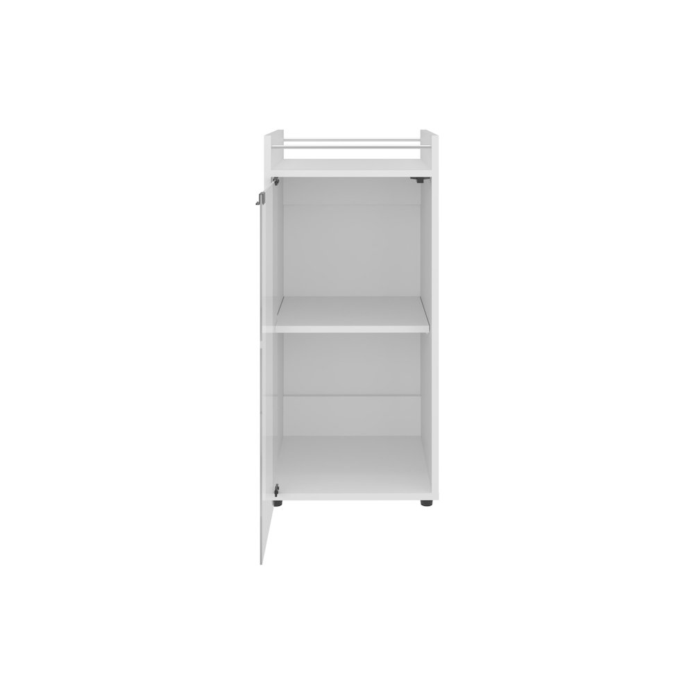 Boon Minibar Cabinet, 1 Glass Door, 3 Shelves, White. Picture 2