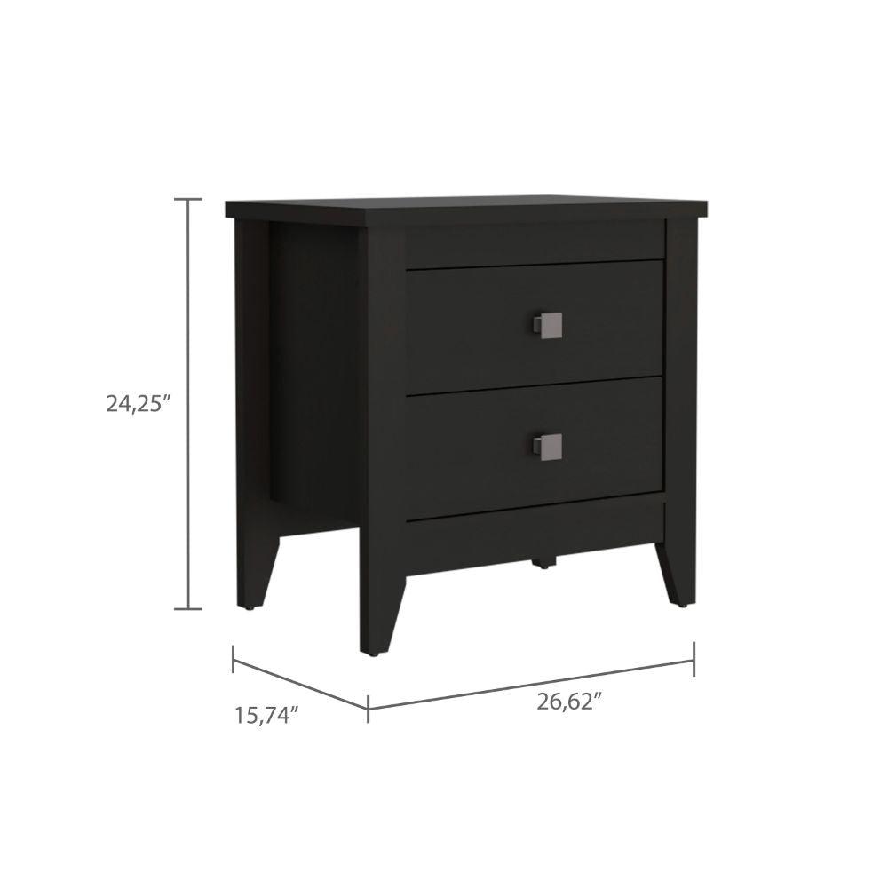 DEPOT E-SHOP Oasis Nightstand, Two Shelves, Four Legs, Countertop-Black, For Bedroom. Picture 3