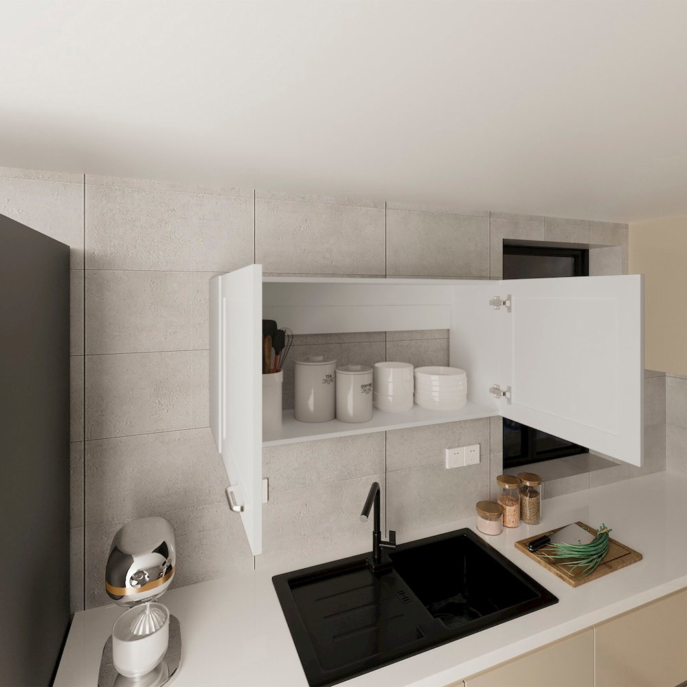 Burbank Wall Cabinet, 2 Doors, White. Picture 8