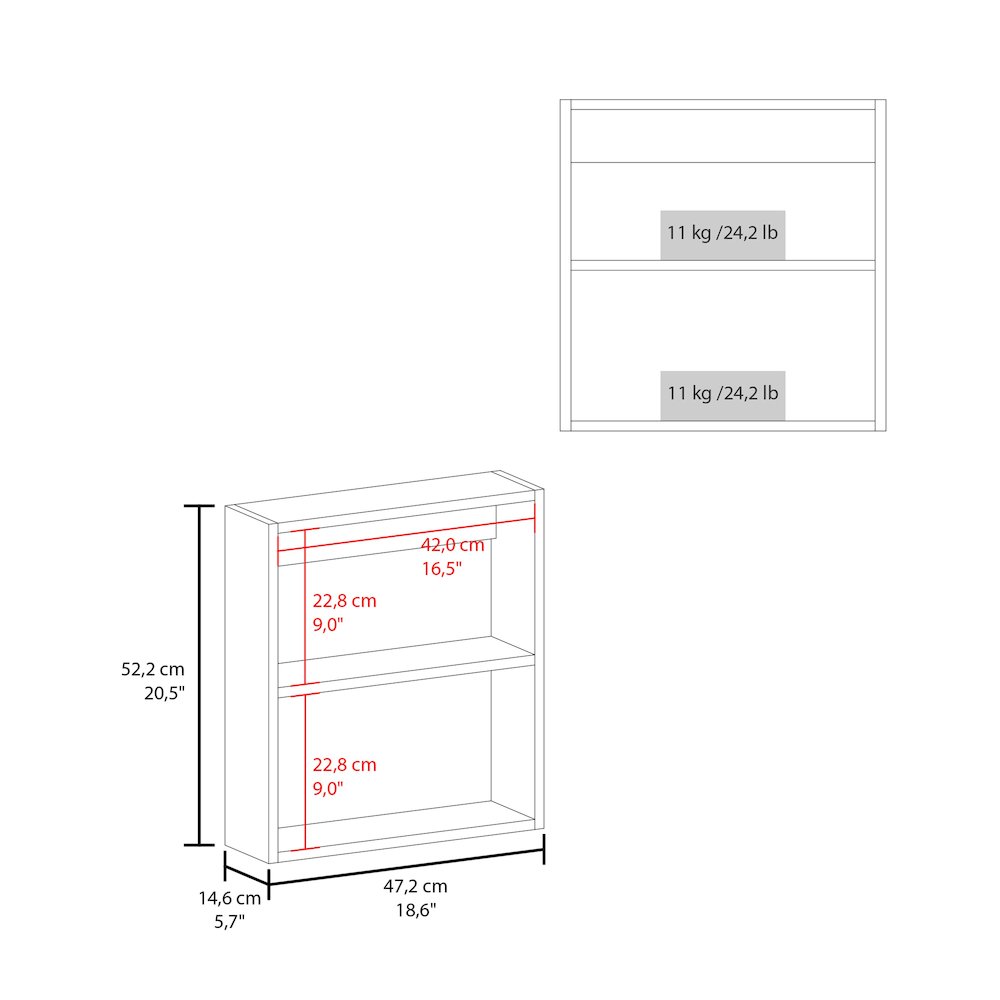 Asheboro Medicine Cabinet with 2 Shelves, 1 Door, and 1 Mirror, White. Picture 4
