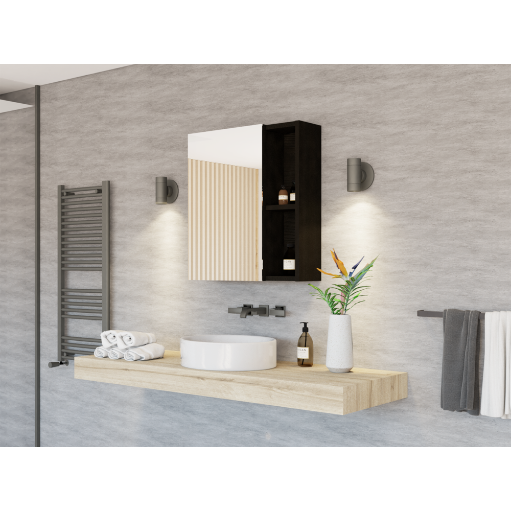 Andes Medicine Cabinet With Mirror Black Wengue. Picture 7