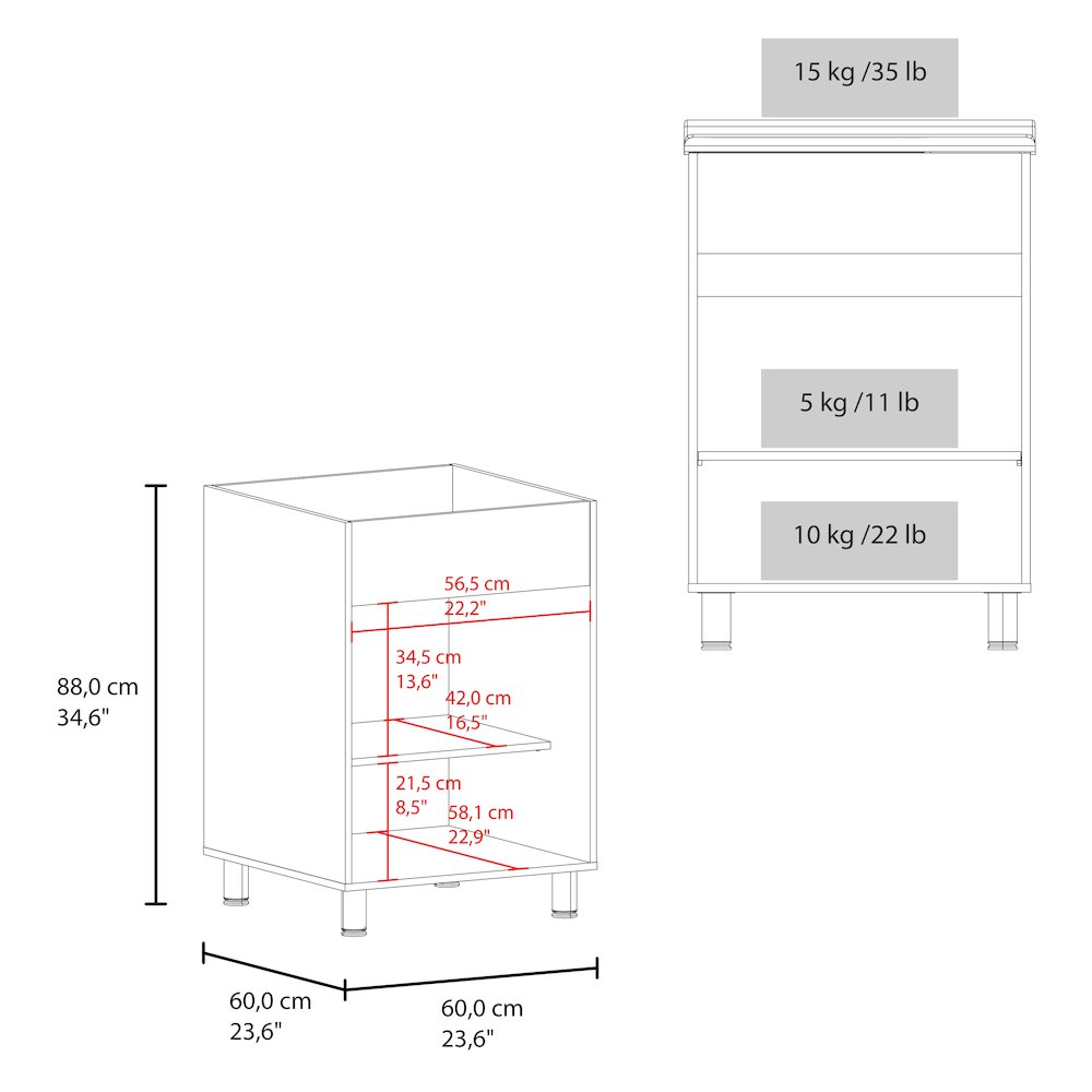 Dunn Freestanding Utility Tub Cabinet with 2 Doors, 2 Interior Shelves, White. Picture 5