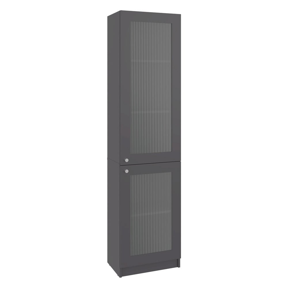 Tall Bookcase 71" H with 2 Fluted Panel Doors and Five Interior Shelves. Picture 7