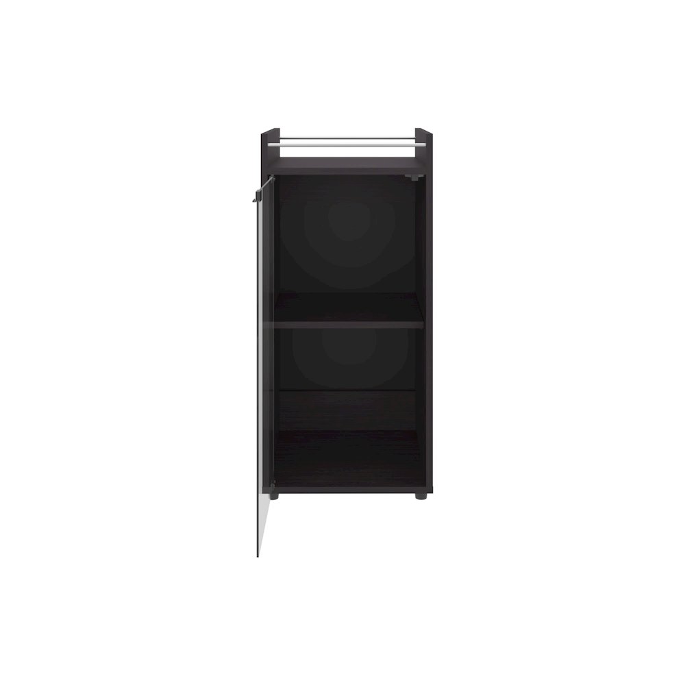 Boon Minibar Cabinet, 1 Glass Door, 3 Shelves, Black Wengue. Picture 2