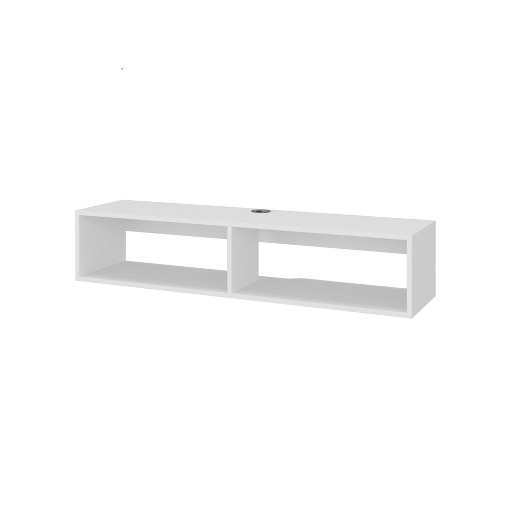 Klein FloatingTV Stand, Space-Saver Design with Functional Shelves, White. Picture 5