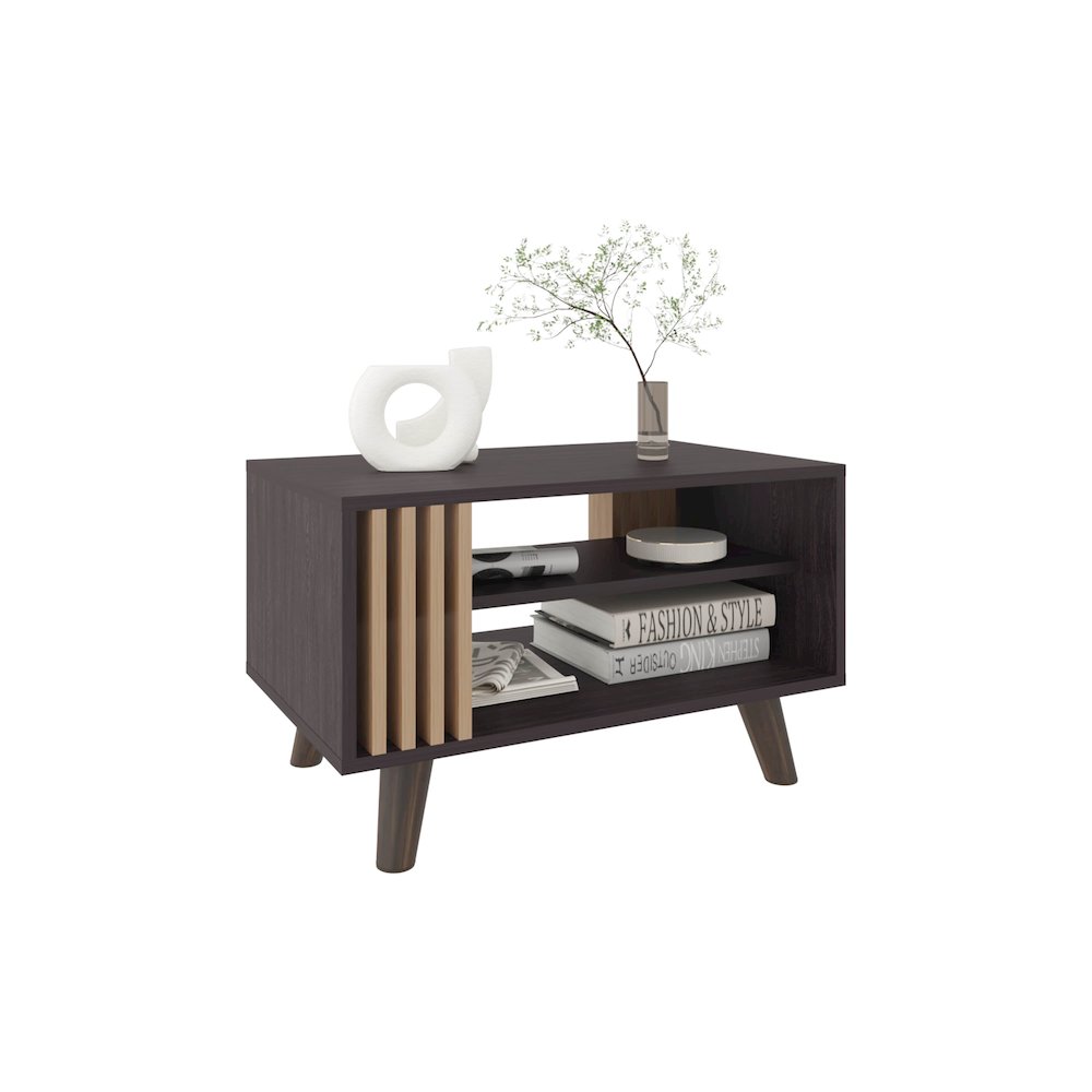 Roann Coffee Table,  2 Shelves, Black Wengue / Natural Oak. Picture 3